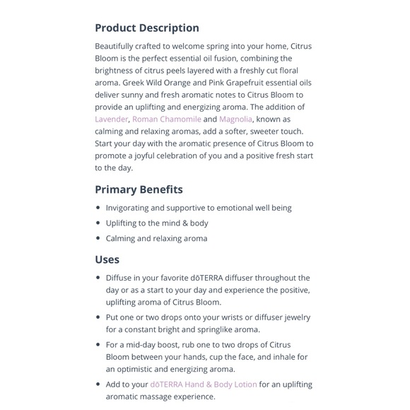 NEW doTERRA Citrus Bloom Essential Oil Blend 15ml - Picture 5 of 5